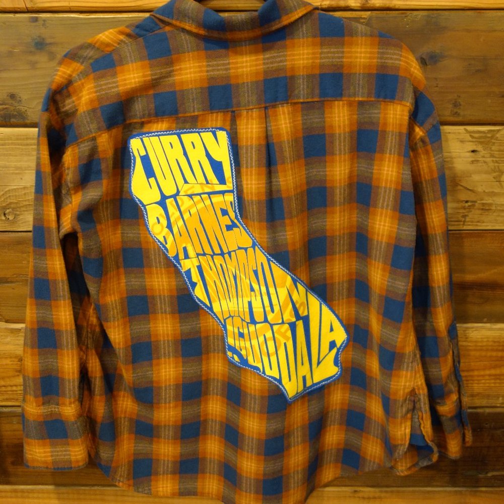 Golden State Warriors One-of-a-Kind Custom Madewell Flannel - S